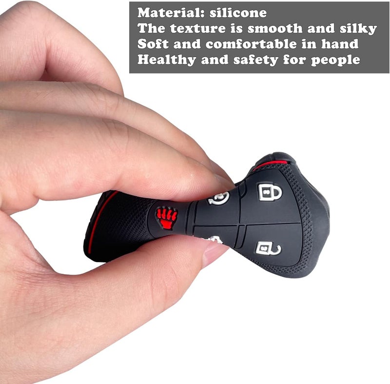 TANDRIVE Key Fob Cover for 2022-2025 2026 Chevy Silverado 1500 GMC Sierra 1500, 2024-2026 Silverado Sierra 2500HD 3500HD, Silicone, 2-Pack, Black Grey - Image 4